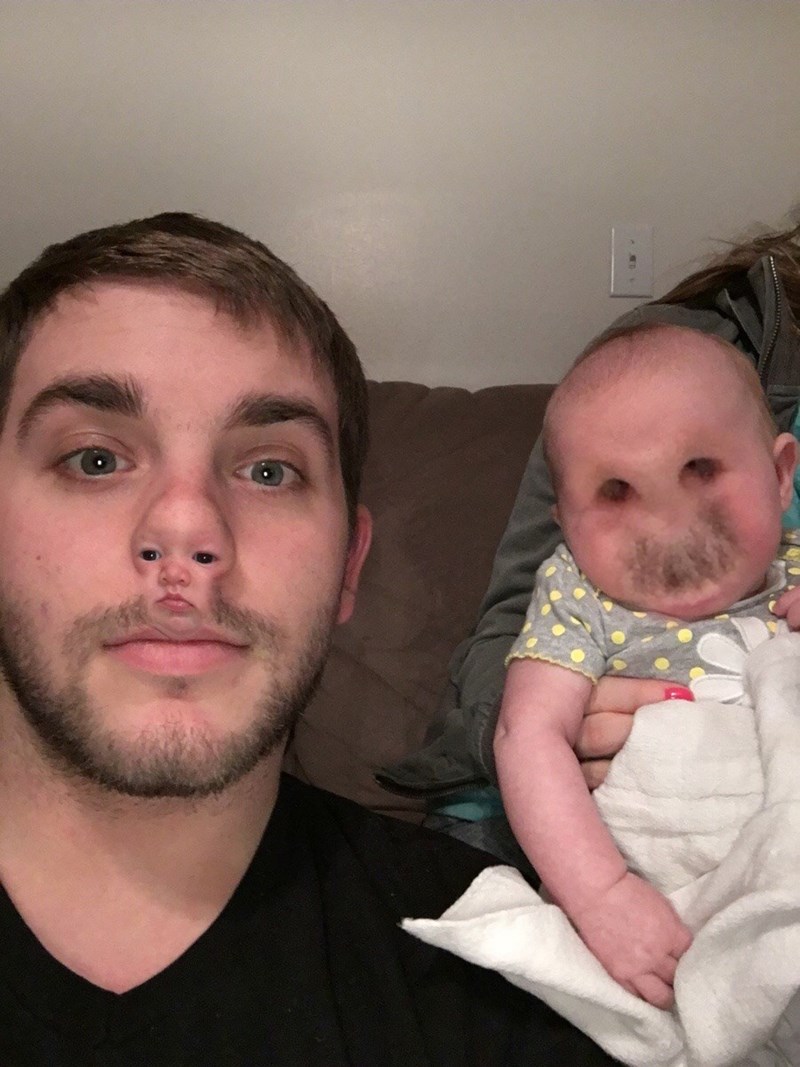 funny parenting image father daughter face swap fail