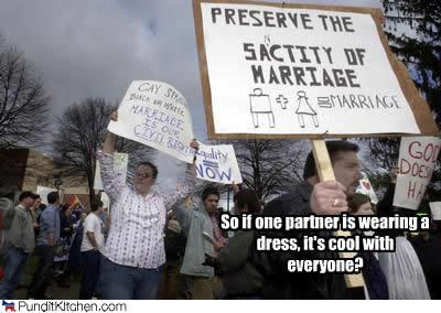 pro and anti-marriage equality protesters