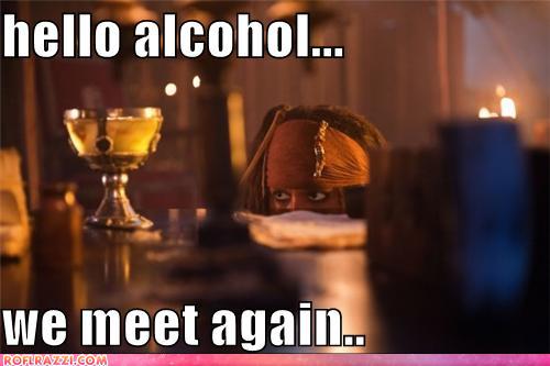 funny celebrity pictures - hello alcohol...  we meet again..