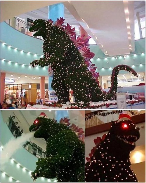 Classic: No Christmas Tree Will Live Up to the Godzilla in a Tokyo Mall