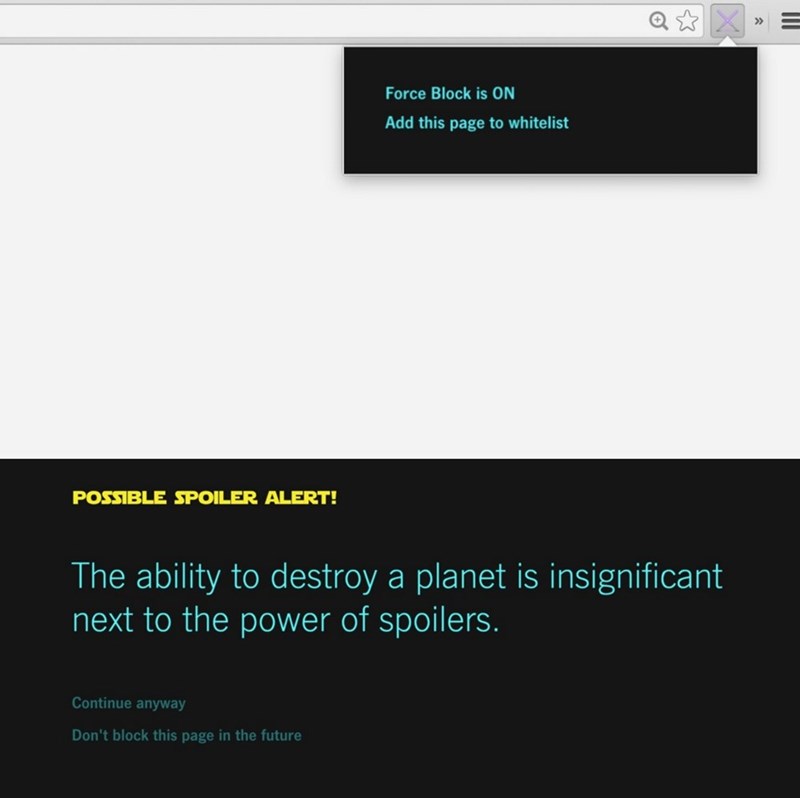 star wars spoiler blocker extension