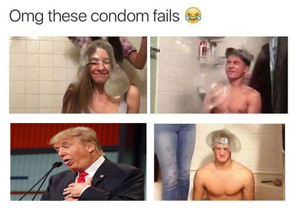 donald trump,condom,FAIL