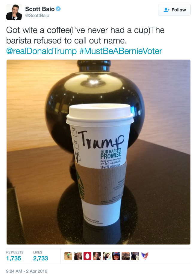 political tweet Scot Baio didn't know starbucks is a liberal company